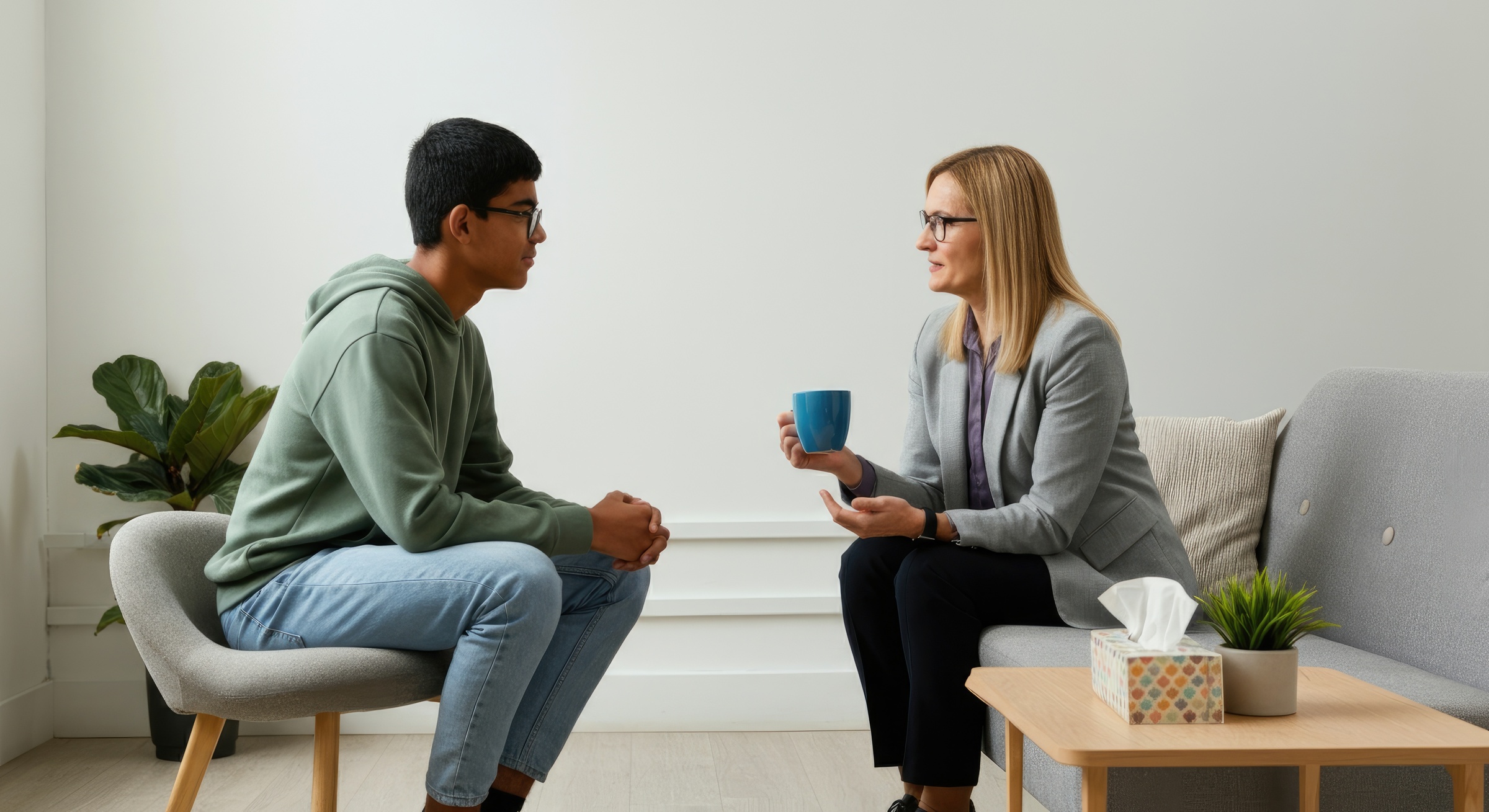 Individual therapy in Aurora — an Aurora therapist in session with a client at Aurora Village Therapy